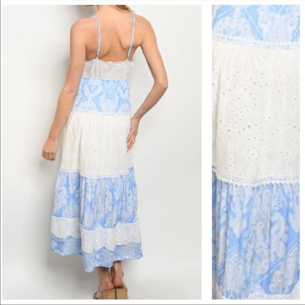 🆕 Boho Nylon Apparel by Anthropologie Ruffle Maxi Dress